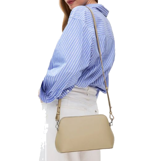 The Liverpool Street Stone Leather Cross Body Bag comes with an adjustable strap.