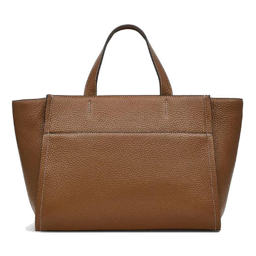 This Radley Oak Street Saddle Leather Medium Zip-Top Grab Bag has two grab handles in matching saddle soft grain leather and a detachable leather strap.