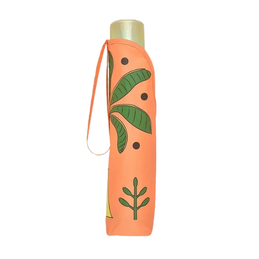 The Paradise Palms Peach Cobbler Responsible Handbag Umbrella comes with a matching sleeve.