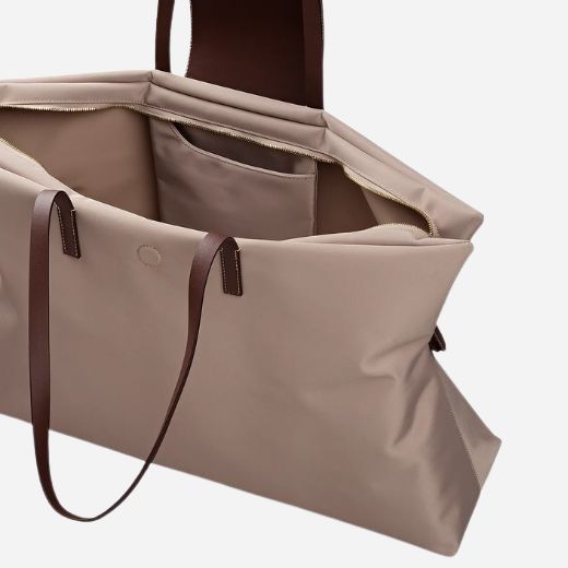 Inside the Pocket Essentials Porcini Brown Large Zip Top Shoulder Bag.