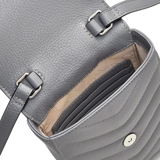 The interior of this Rowe Avenue Quilted Grey Phone Cross Body Bag by Radley allows you to store multiple credit cards in the card slots.
