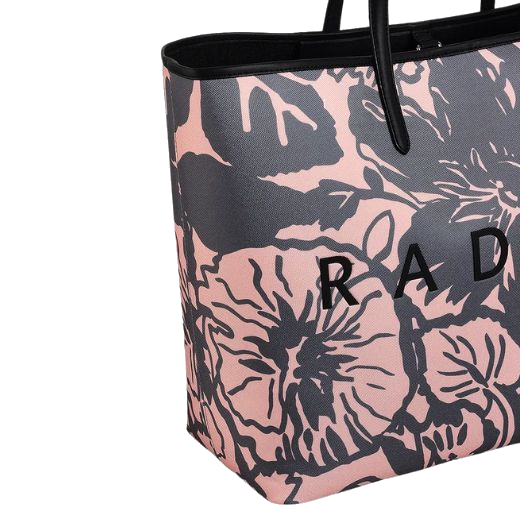 The Southwell Gardens Black Floral Large Open Top Tote Bag is made partly from recycled materials, making it a great eco-friendly option.