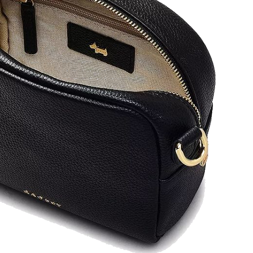 Inside this Radley The Daily Black Leather Cross Body Bag you'll find a beige lining with a zip pocket and spacious interior.