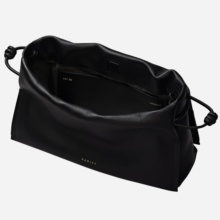 Inside the Radley The Roxburgh Black Leather Small Chain Clutch Bag.