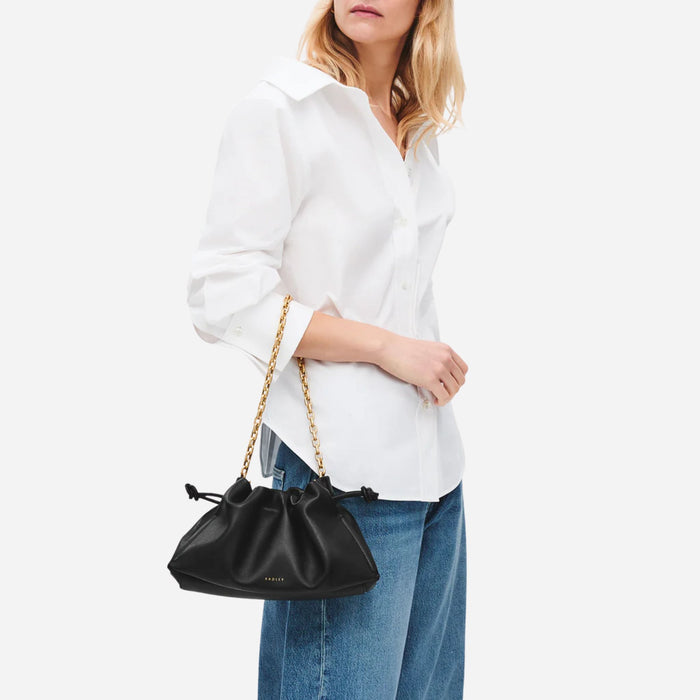 The Radley The Roxburgh Black Leather Small Chain Clutch Bag by Radley.