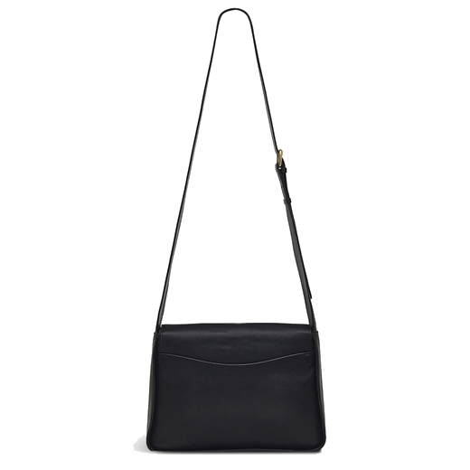 This Radley Westwell Lane Grained Leather Bag in Black has a main compartment with a flap closure and slip pockets on the interior.