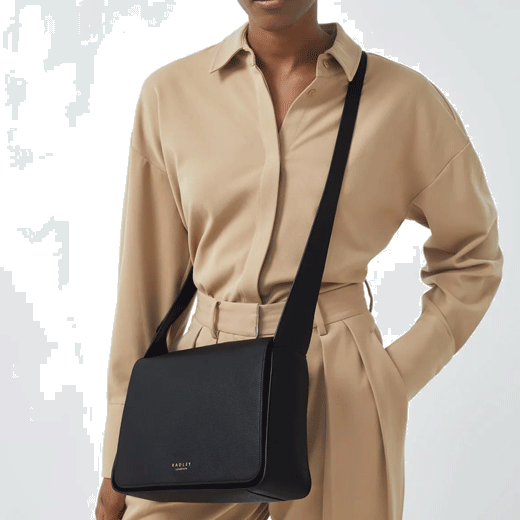 This Westwell Lane Grained Leather Bag in Black by Radley has a slip pocket on the rear.