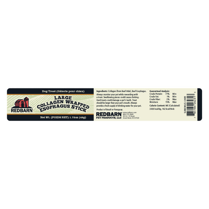 Redbarn Large Collagen Wrapped Esophagus Stick Dog