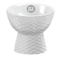 Rocky Bear Pet's Basketweave Textured Cat Bowl