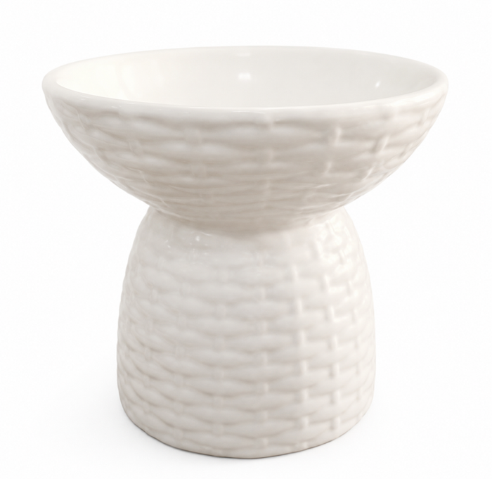 Rocky Bear Pet's Basketweave Textured Cat Bowl