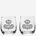 Royal Scot Crystal has created this set of 2 x 24cl 'No.1 Dad' Engraved Barrel Tumblers.