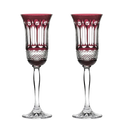 These Belgravia 2 x 18cl Ruby Red Champagne Flutes have been designed by Royal Scot Crystal.