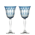 Royal Scot Crystal's Belgravia 2 x 25cl Skye Blue Large Wine Glasses are crafted in hand-cut crystal.