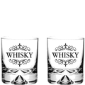 These Dimple Base 2 x 28cl 'Whisky' Engraved Large Tumblers have been designed by Royal Scot Crystal.