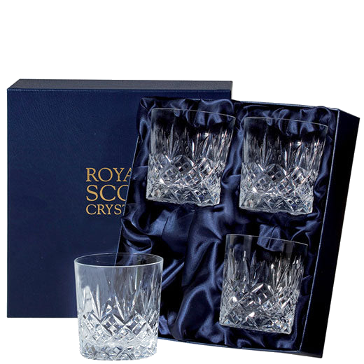 These Edinburgh 4 x 33cl Large Tumblers will be presented inside a Royal Scot Crystal presentation box.