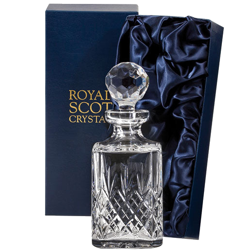 This Edinburgh 80cl Square Spirit Decanter has been designed by Royal Scot Crystal.