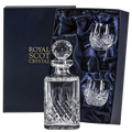 This Edinburgh Square Decanter & Barrel Tumblers Whisky Set has been created by Royal Scot Crystal.