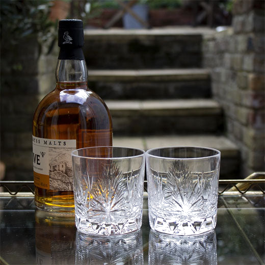 These Royal Scot Crystal Edinburgh Star 2 x 26cl Whisky Tumblers are 9 oz.