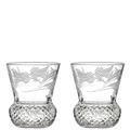 These Flower of Scotland 2 x 6cl Thistle Shape Tot Glasses have been designed by Royal Scot Crystal.