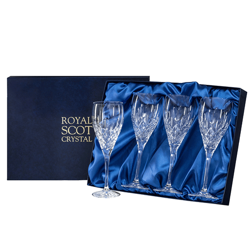 London 4 x 32cl Large Wine Glasses by Royal Scot Crystal.