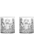 These Scottish Thistle 2 x 38cl Large 'On the Rocks' Tumblers have been designed by Royal Scot Crystal.