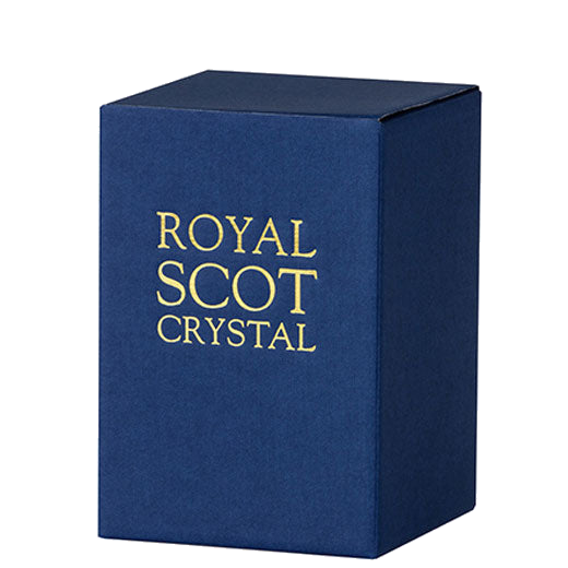 This Royal Scot Crystal Scottish Thistle 26cl Single Whisky Tumbler will be presented inside a blue gift box on the day of purchase.