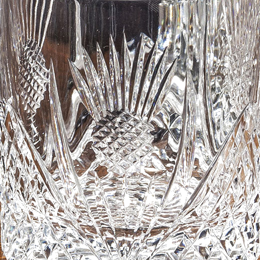 This Royal Scot Crystal Scottish Thistle 33cl Single Large Tumbler will be presented inside a blue gift box.
