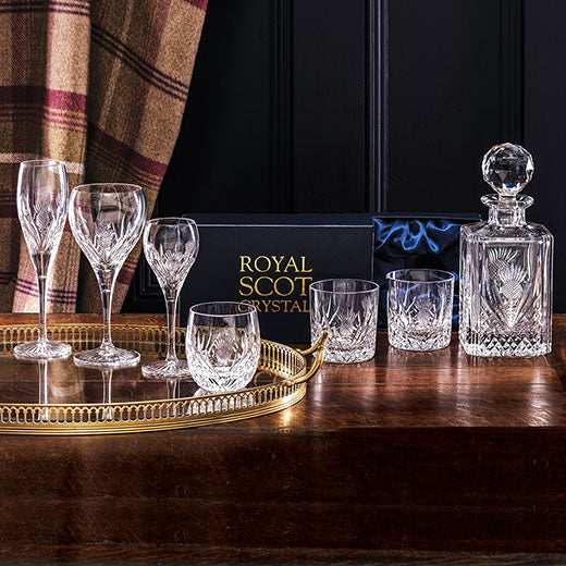 this Scottish Thistle 33cl Single Large Tumbler has been designed by Royal Scot Crystal.