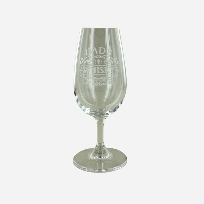 Crystal Stemmed 'Dad's Whisky' Engraved Scotch Glass from Royal Scot.