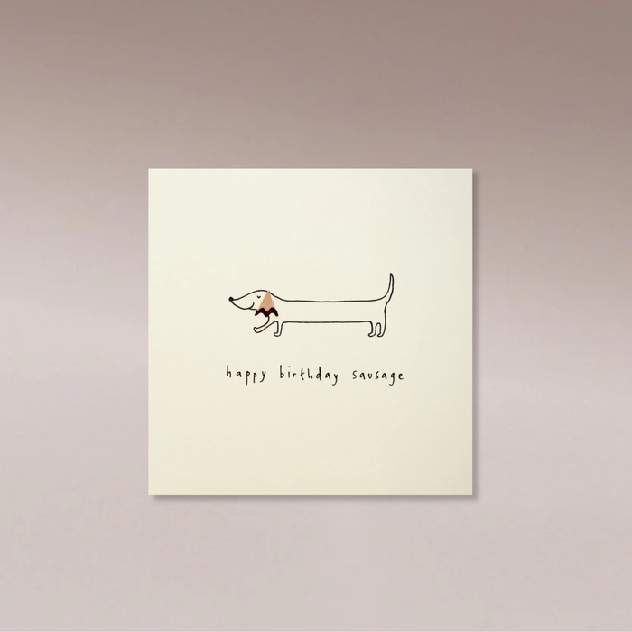 Ruth Jackson Card Pencil Shavings - Happy Birthday Sausage - Few and Far - Greeting Cards