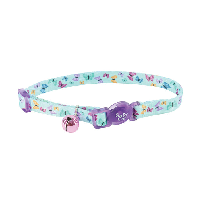Safe Cat® Fashion Adjustable Breakaway Collar, Butterflies, 3/8" x 8"-12"