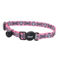 Safe Cat® Fashion Adjustable Breakaway Collar, Skulls Pink, 3/8" x 8"-12"