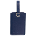 Samsonite's Midnight Blue PU Leather Luggage Tag x2 is made out of polyurethane and polished silver trims.