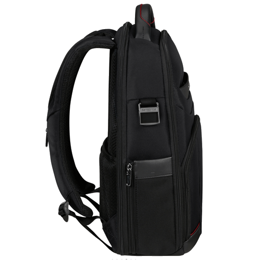 This Pro-DLX 6 Backpack 14.1" Black by Samsonite has an exterior pocket for a water bottle.
