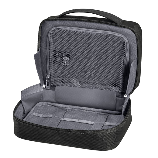 Samsonite's Respark Weekender Wash Bag Ozone Black has a mesh pocket, compression straps and a spacious main compartment.