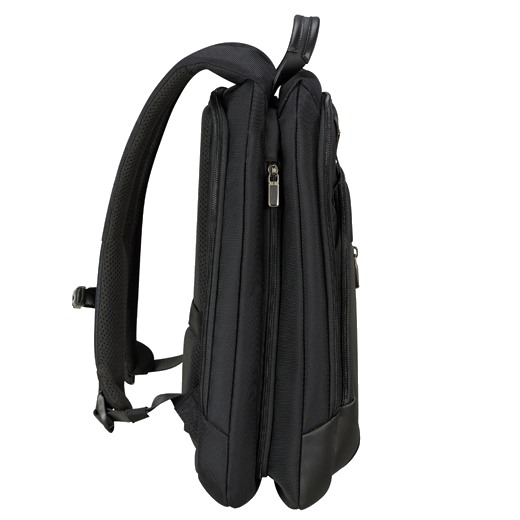 This Samsonite Urban-Eye Accordeon Backpack 15.6", Black has a zip in the middle to adjust this backpack and make it compact for when you don't need it.