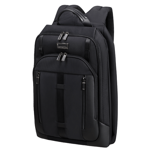 This Urban-Eye Accordeon Backpack 15.6", Black by Samsonite has three front pockets with zips with gunmetal zip pulls.
