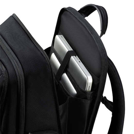 This Urban-Eye Backpack 15.6" in Black by Samsonite can fit a laptop up to the size of 15.6 inches.