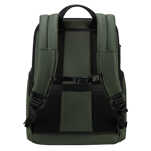 Samsonite's Urban-Eye Backpack 15.6" in Green has two padded shoulder straps that offer comfort, along with a top handle.