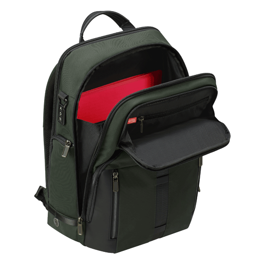 This Urban-Eye Backpack 15.6" in Green by Samsonite can fit a laptop up to 15.6" in the padded compartment.
