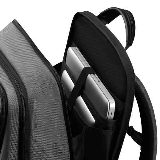 Store your laptop inside the padded compartment of this Samsonite Urban-Eye Grey and Cognac Backpack 15.6".