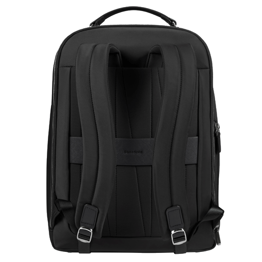 This Samsonite Zalia 3.0 Backpack 14.1" Black has padded shoulder straps with silver hardware.