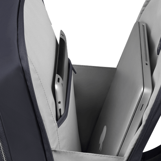 This Zalia 3.0 Backpack 15.6" Dark Navy by Samsonite has padded compartments for a tablet and a laptop up to 15.6 inches so it's perfect for work.