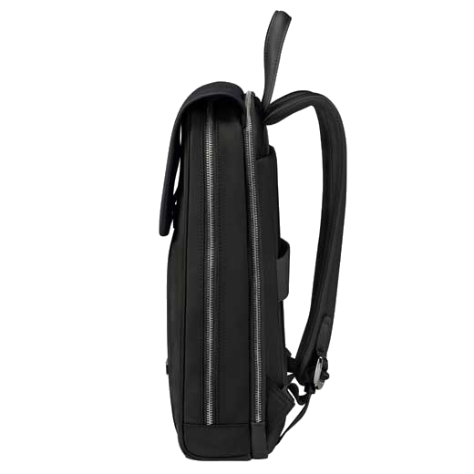 This Zalia 3.0 Black Backpack with Flap 14.1" by Samsonite has multiple compartments to keep your electronics stored safely in the padded lining.