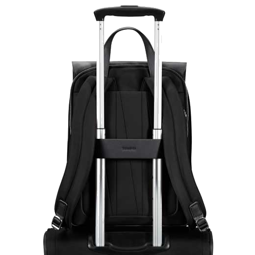 This Zalia 3.0 Black Backpack with Flap 14.1" by Samsonite is great for travelling as it has a rear strap that you can attach to luggage.