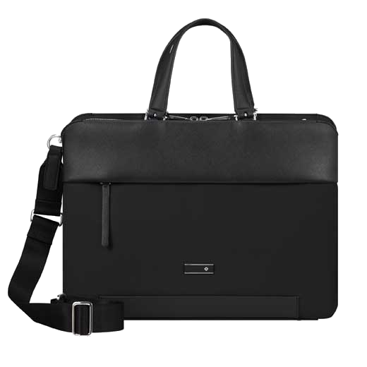 This Samsonite Zalia 3.0 Briefcase 14.1" in Black is made from recycled PET fabric with the coating in virgin materials.