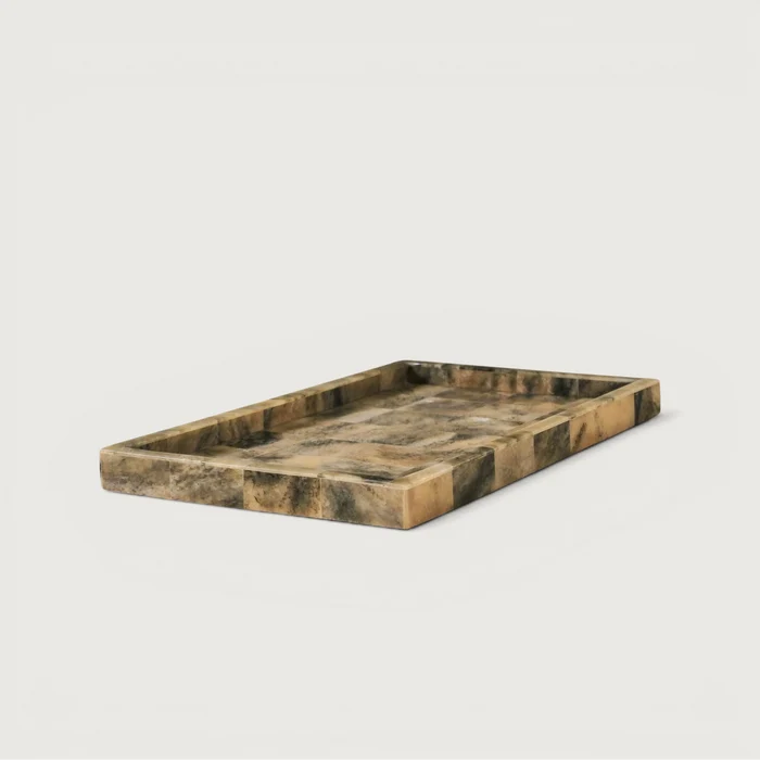 Sepia Horn & Resin Tray