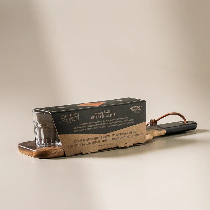 Serving Paddle & Shot Glasses