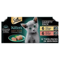 Sheba Perfect Portions Kitten Chicken/Salmon Pate Wet Cat Food Variety Pack, 2.6 oz., Pack of 24 Twin-Pack Trays