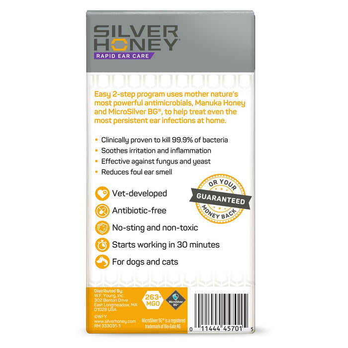 Silver Honey® Rapid Ear Care Vet Strength Ear Treatment Rinse + Concentrated Doses Combo Pack